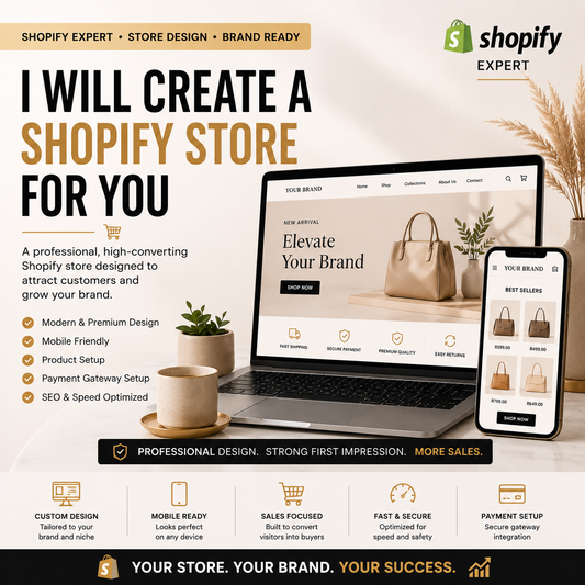 Professional Shopify Store Design | Custom, High-Converting Online Store (7-Day Delivery)